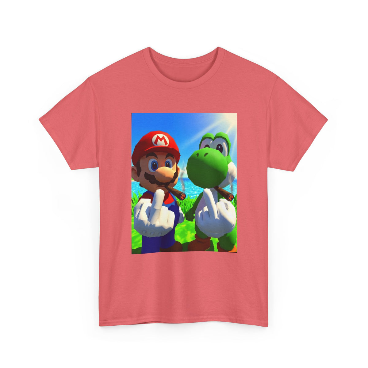 Mario And Yoshi Flipping The Bird