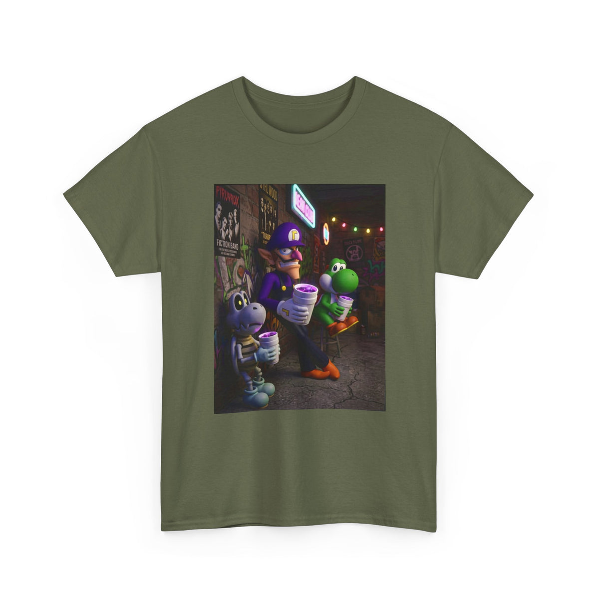 Waluigi, Yoshi, And Dry Bones Leanin' Chill Tee