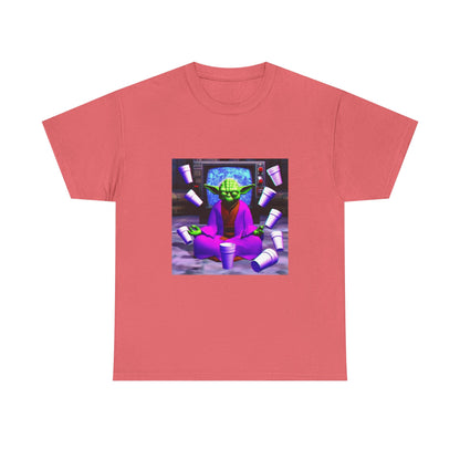 Meditating Master Yoda With Purple Cups Tee