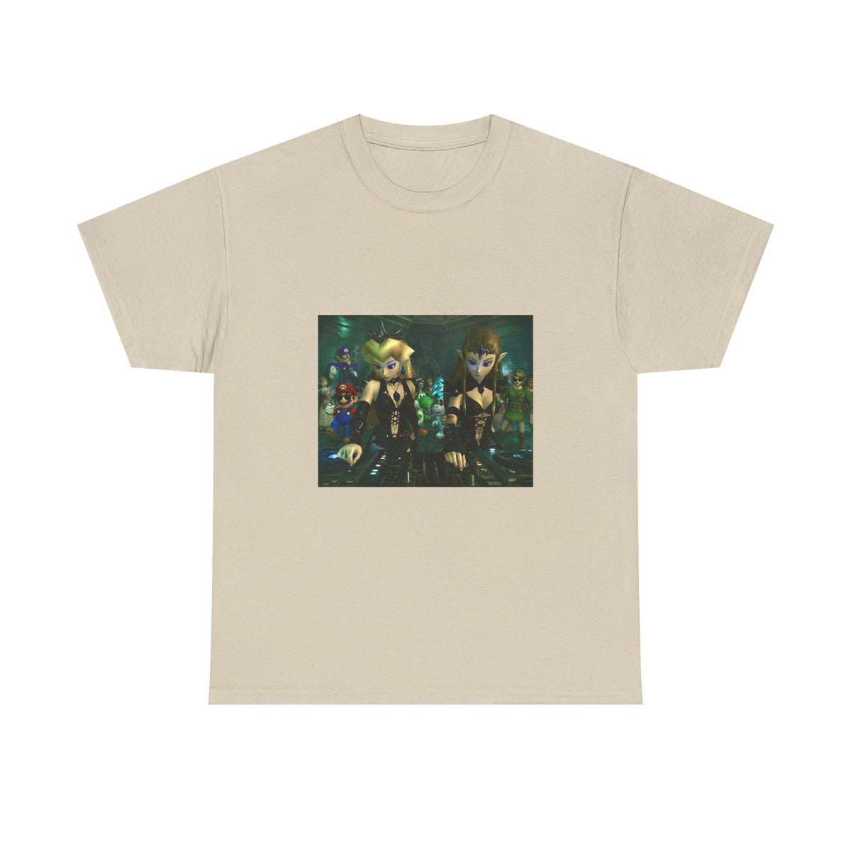Princess Peach and Zelda DJing with Friends Tee