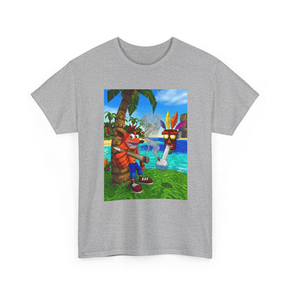 Crash Bandicoot Smoking With Aku Aku Tee