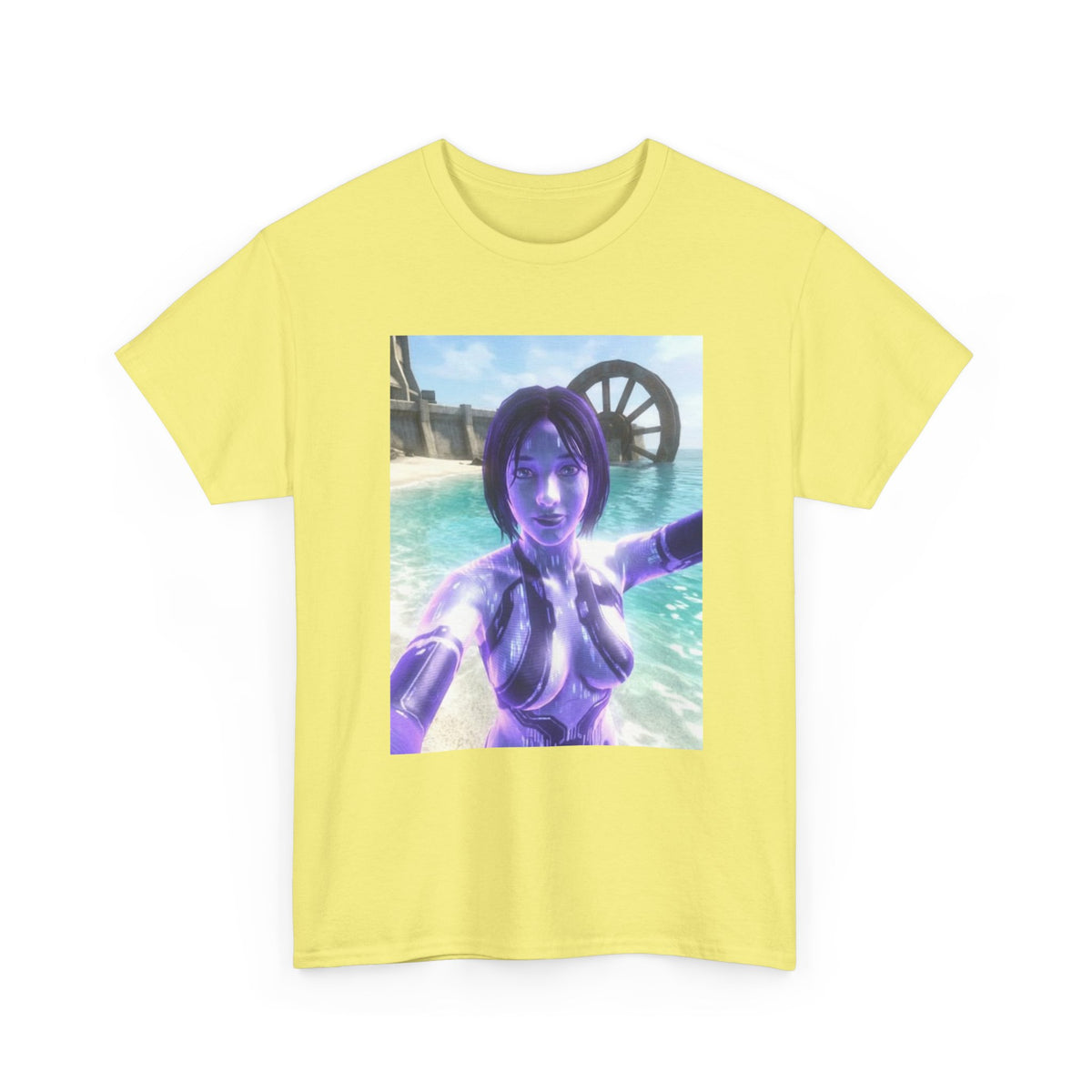 Holographic AI Taking Beach Selfie Tee