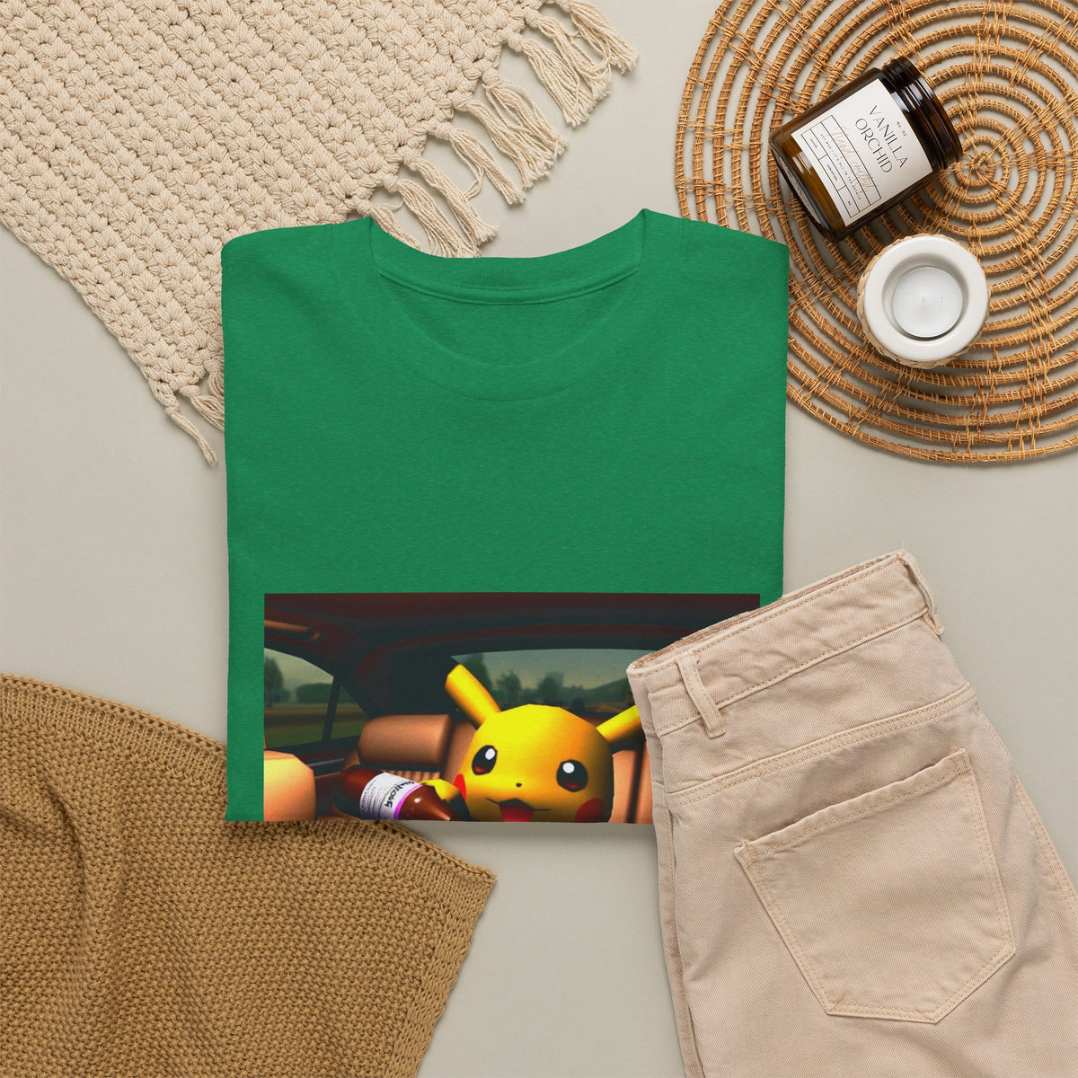 Pikachu Pouring Lean In Car Tee
