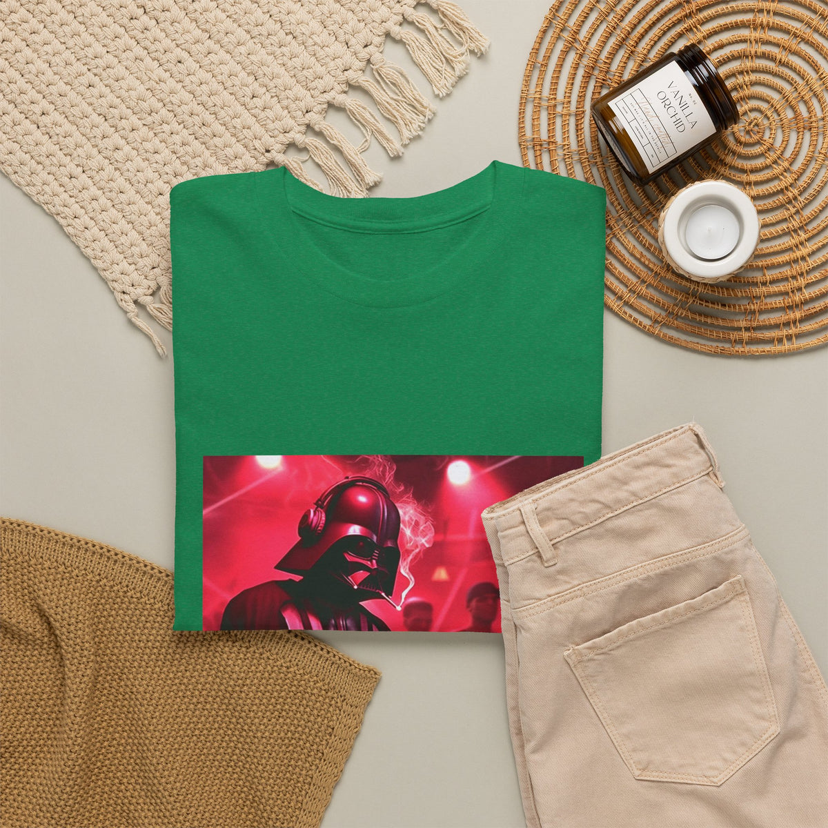 Darth Vader DJ Mixing And Smoking Tee