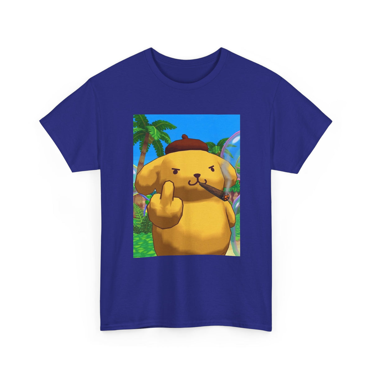 Pompompurin Smoking Blunt Flipping Bird Tee