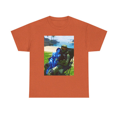 Master Chief And Cortana Beach Chill Tee
