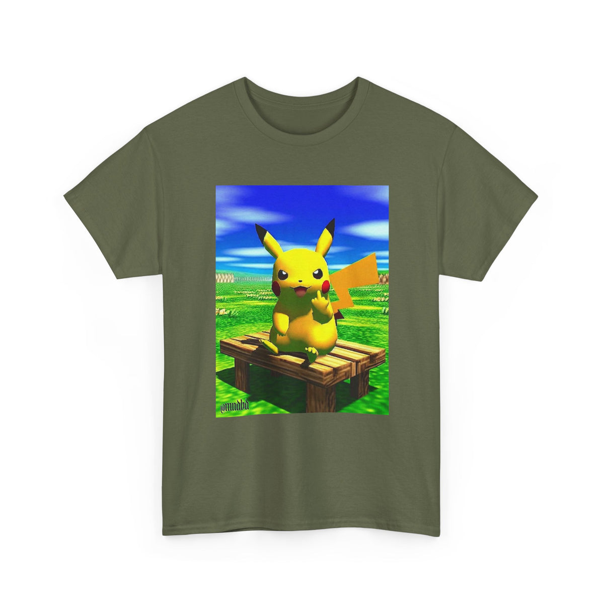 Pikachu Giving The Finger On A Bench
