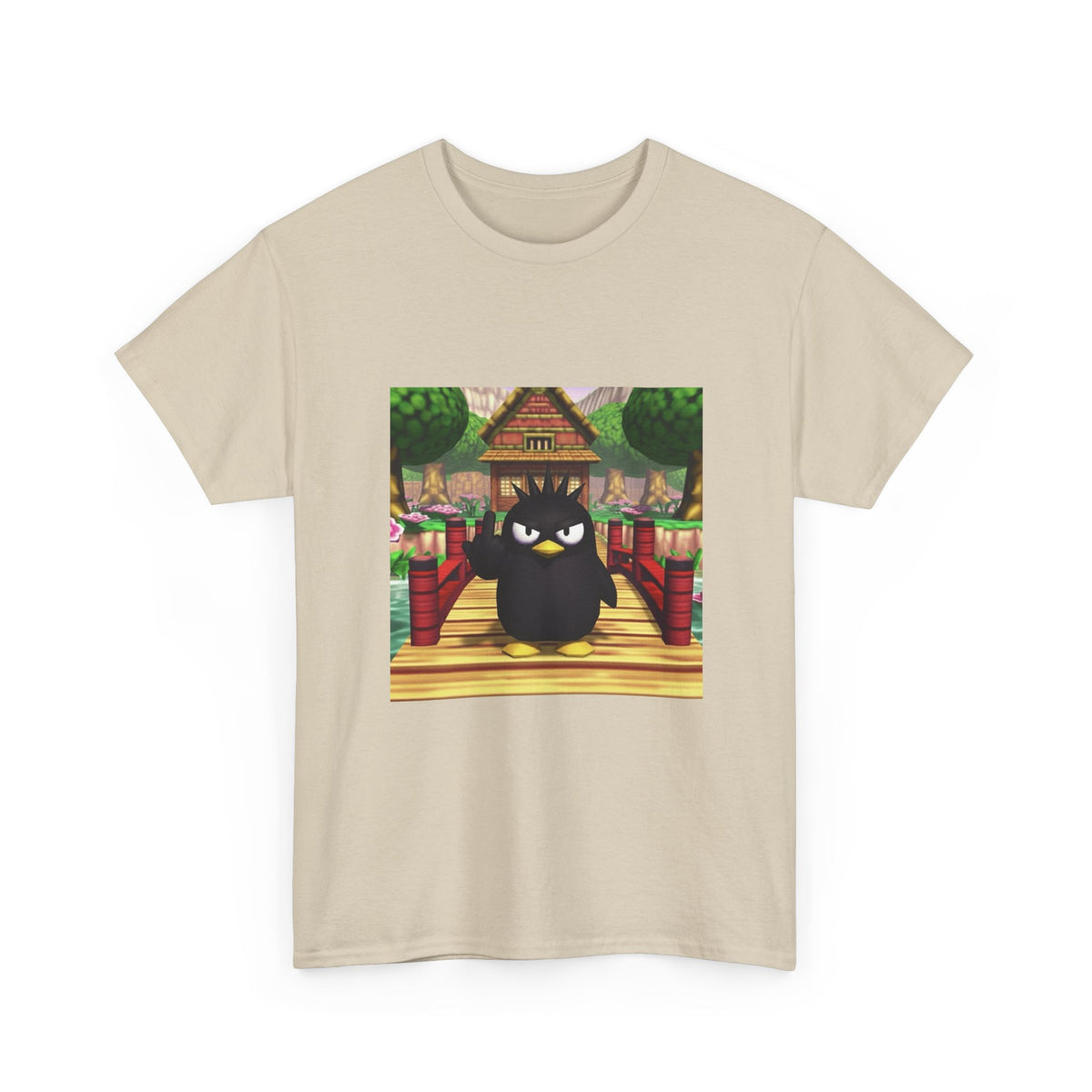 Grumpy Black Bird Flipping Off Tee