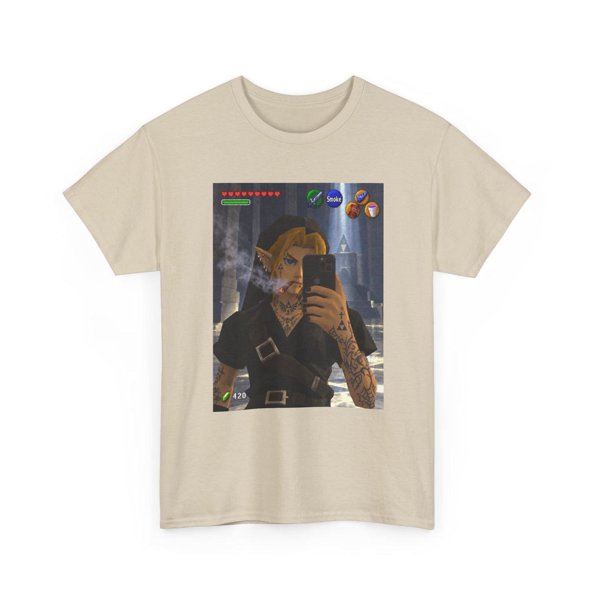 Edgy Link Smoking Selfie Tee