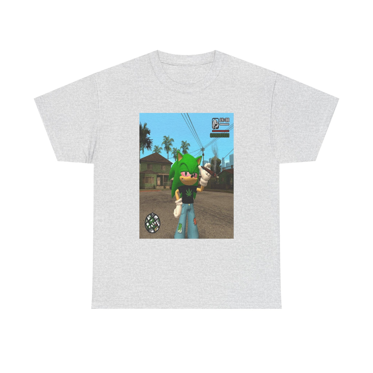 Chill Green Hedgehog Smoking Blunt Tee