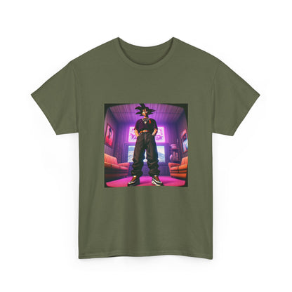 Goku Drip Standing Tall In Neon Room