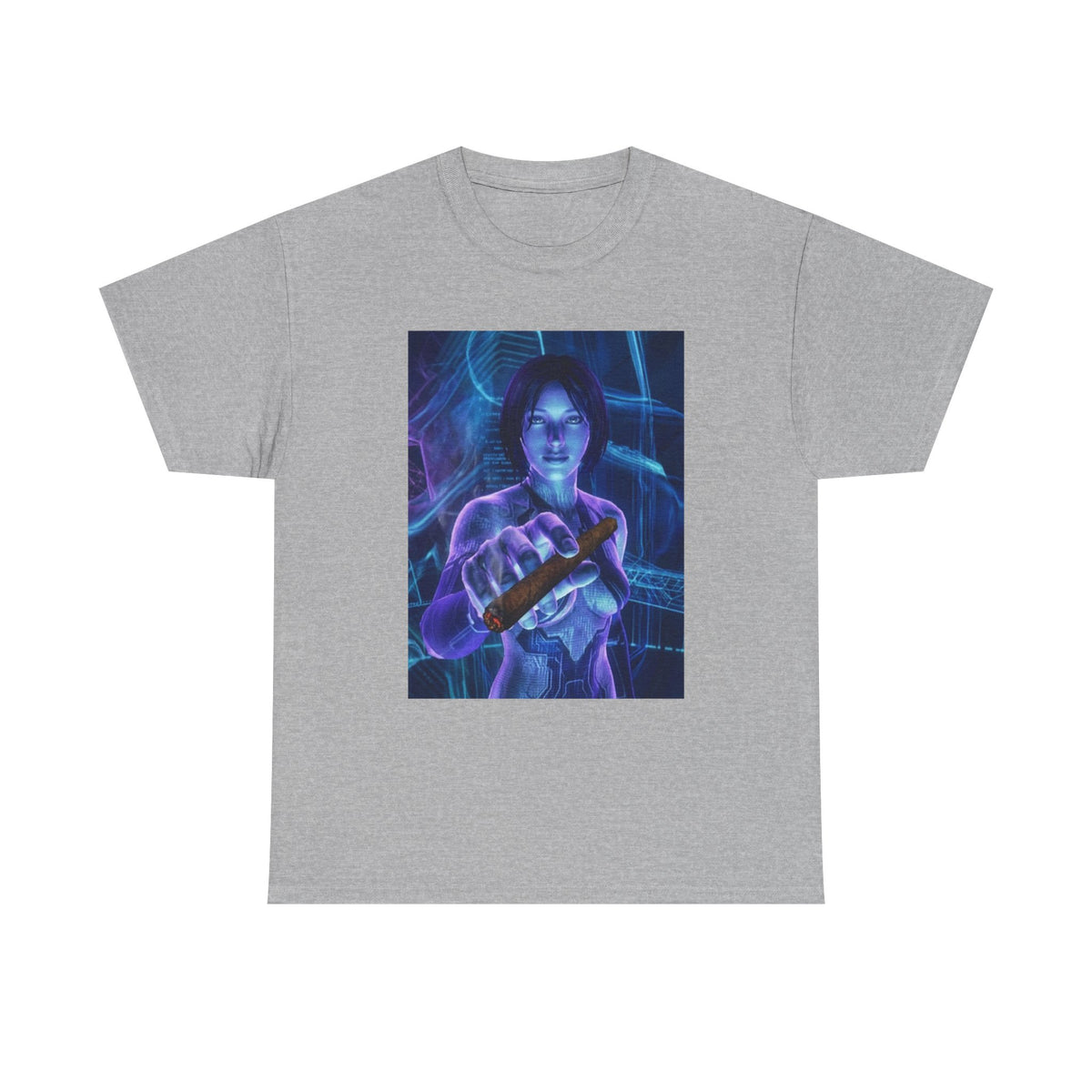 Cybernetic Woman Offers Lit Cigar Tee