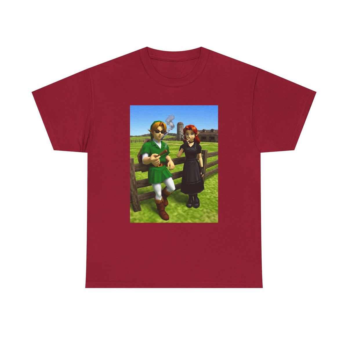 Link And Malon Smoking On The Farm Tee