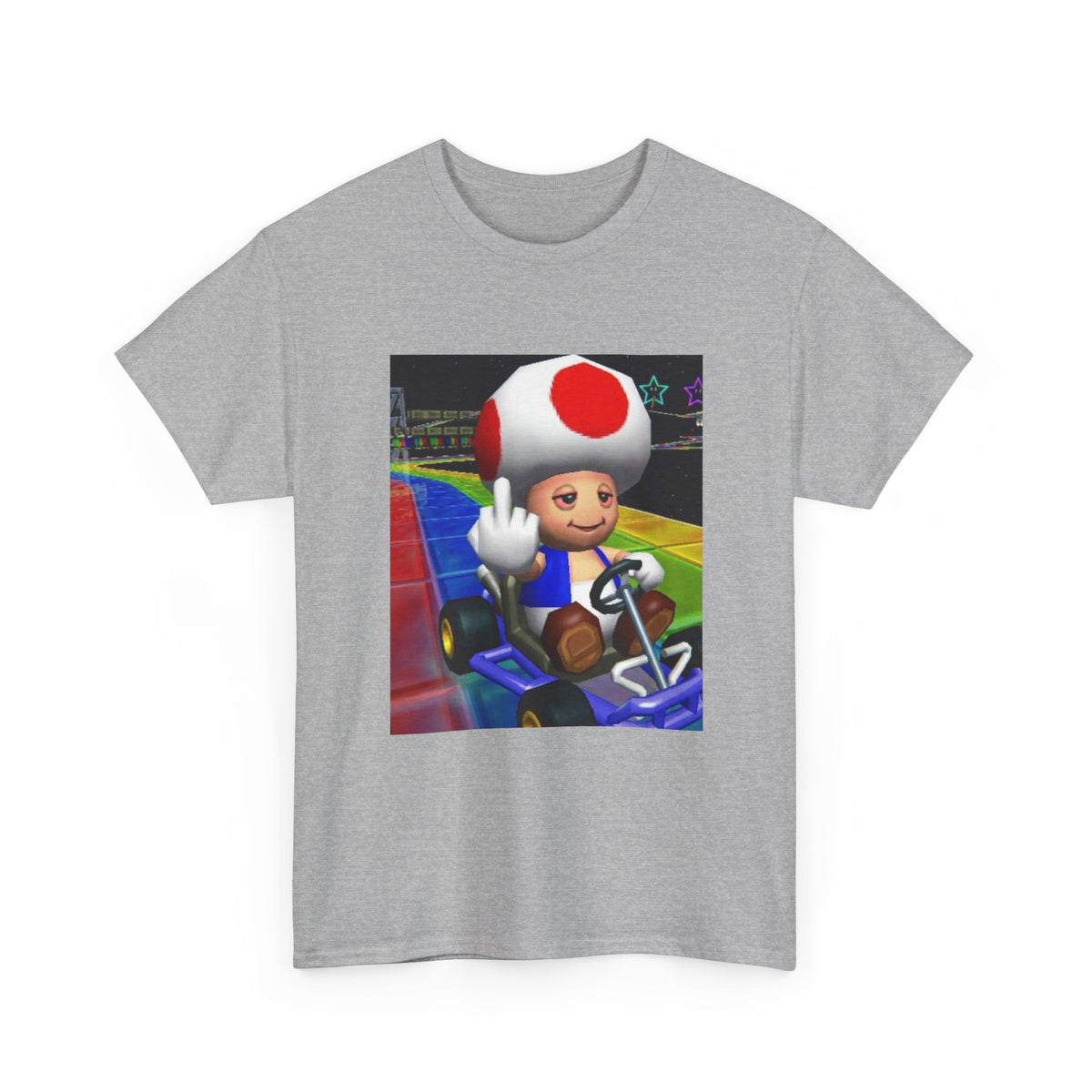 Stoned Toad Driving Kart Flipping Bird