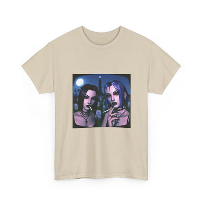 Gothic Gals Smoking In Cemetery Tee