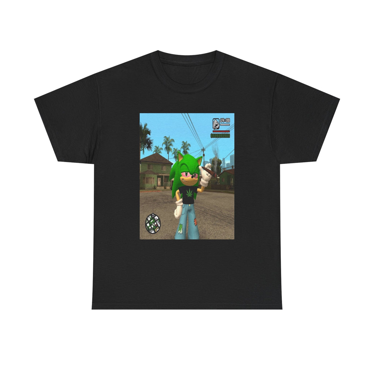 Chill Green Hedgehog Smoking Blunt Tee