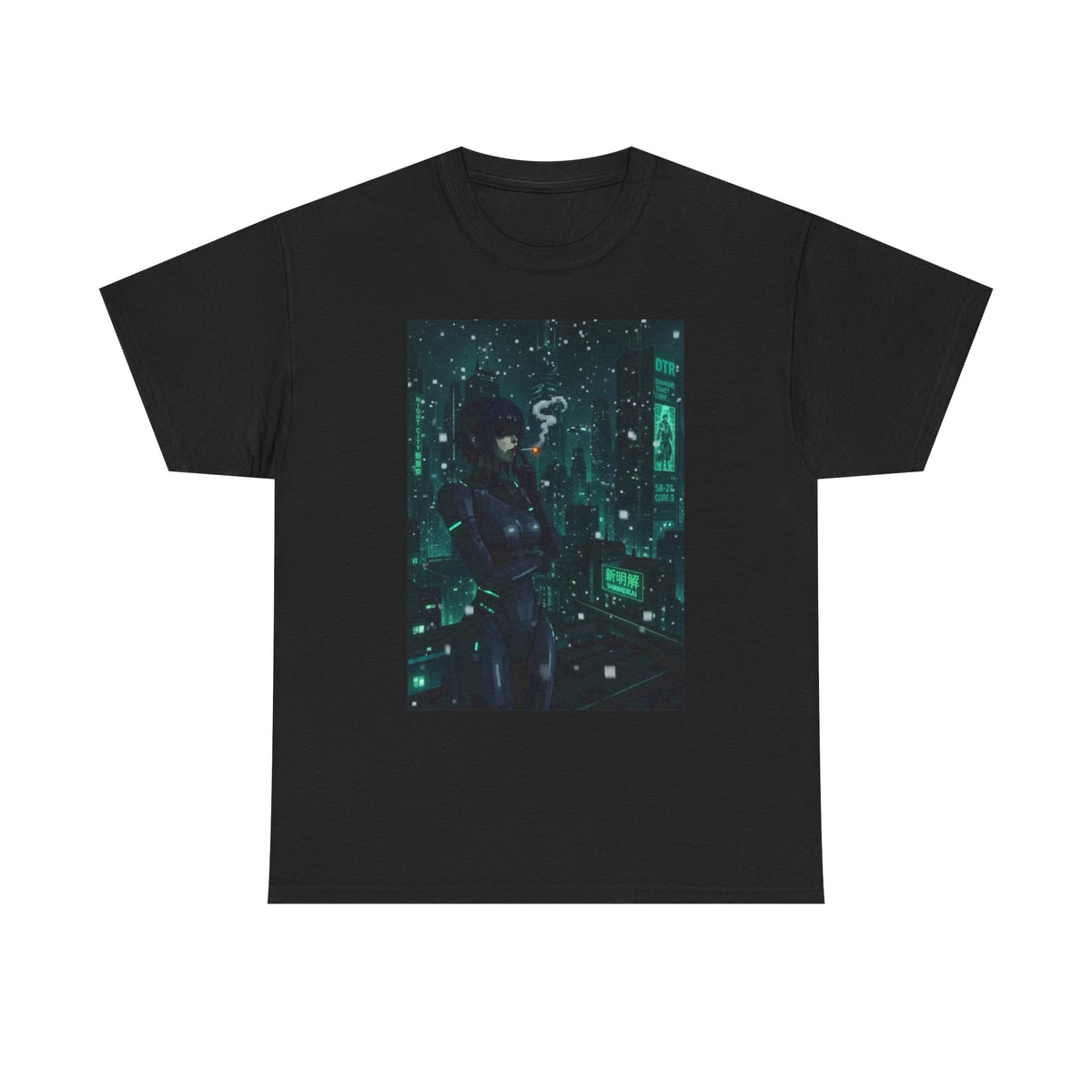 Cyberpunk Smoker In Neo-Tokyo Tee