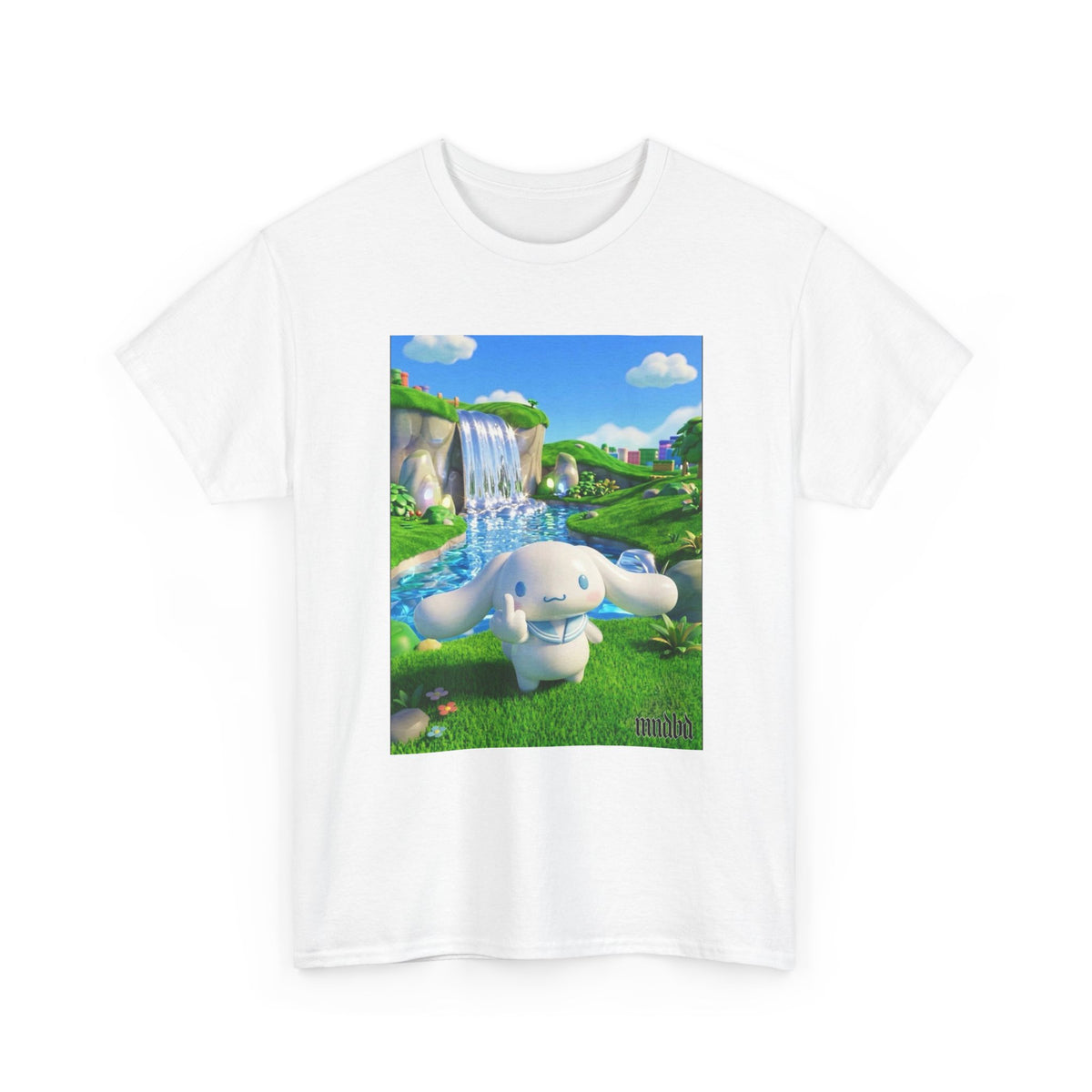 Cinnamoroll Flipping The Bird In Lush Landscape