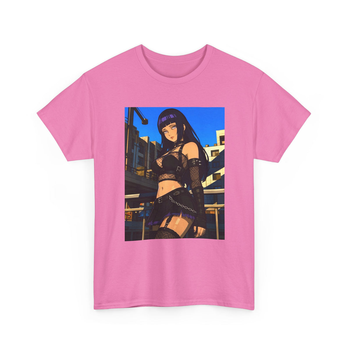 Gothic Anime Girl Staring Cityscape Tee