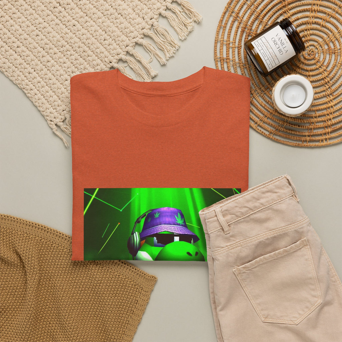 Yoshi DJing With Cannabis Bucket Hat Tee