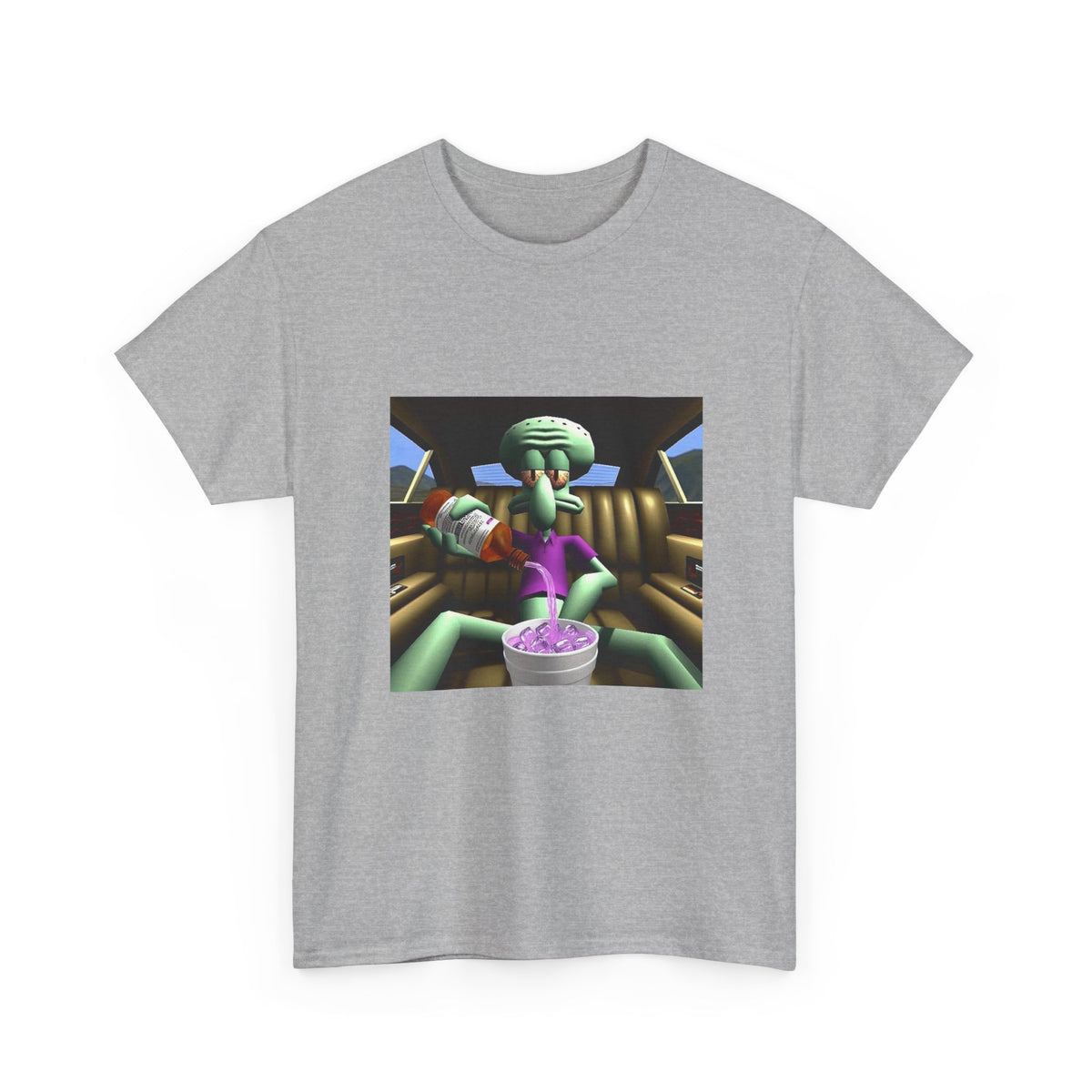 Squidward Pouring Lean In Car Tee