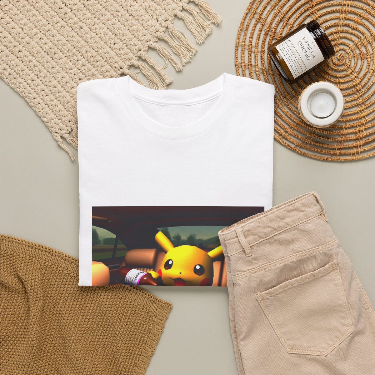 Pikachu Pouring Lean In Car Tee