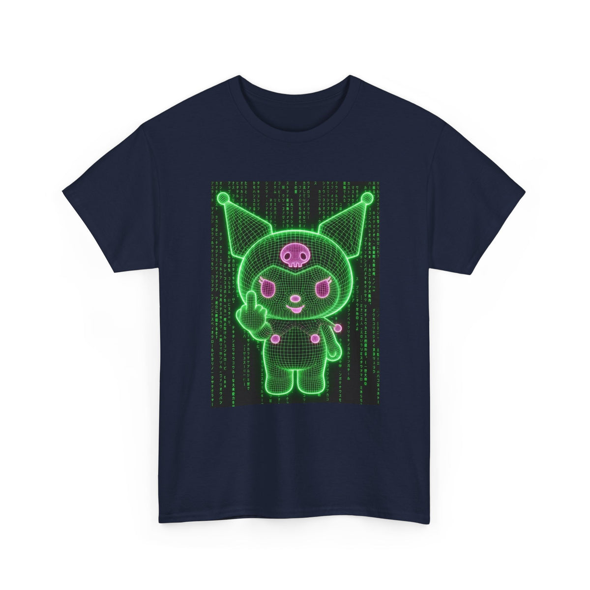 Wireframe Cyber Skull Bunny Flipping Off