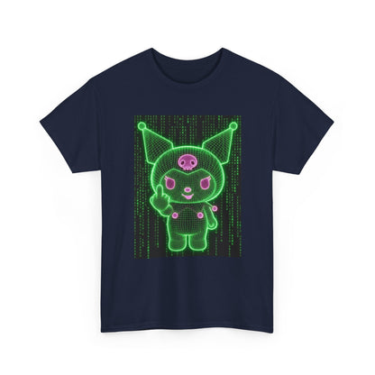 Wireframe Cyber Skull Bunny Flipping Off