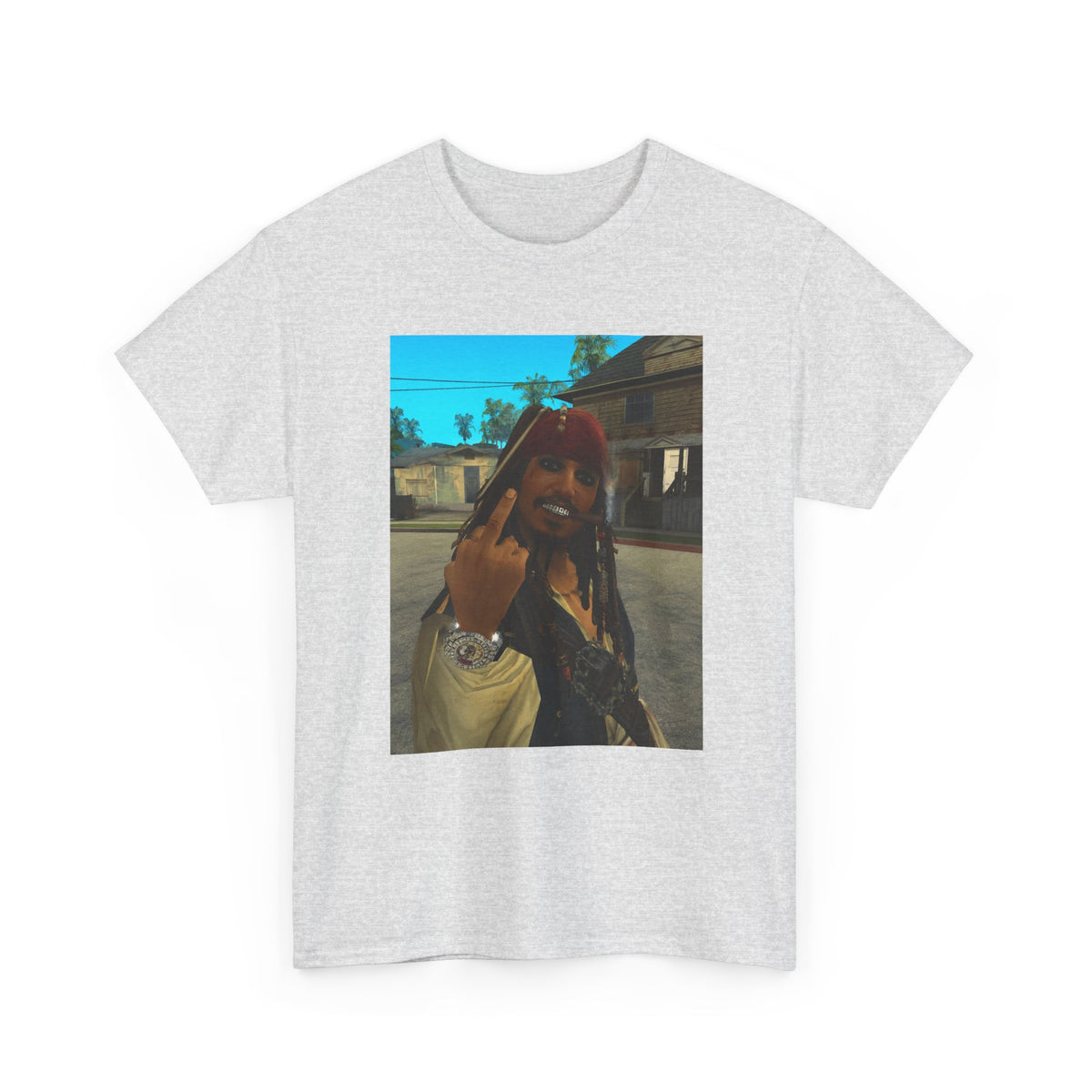 Gangster Jack Sparrow Flipping The Bird Tee