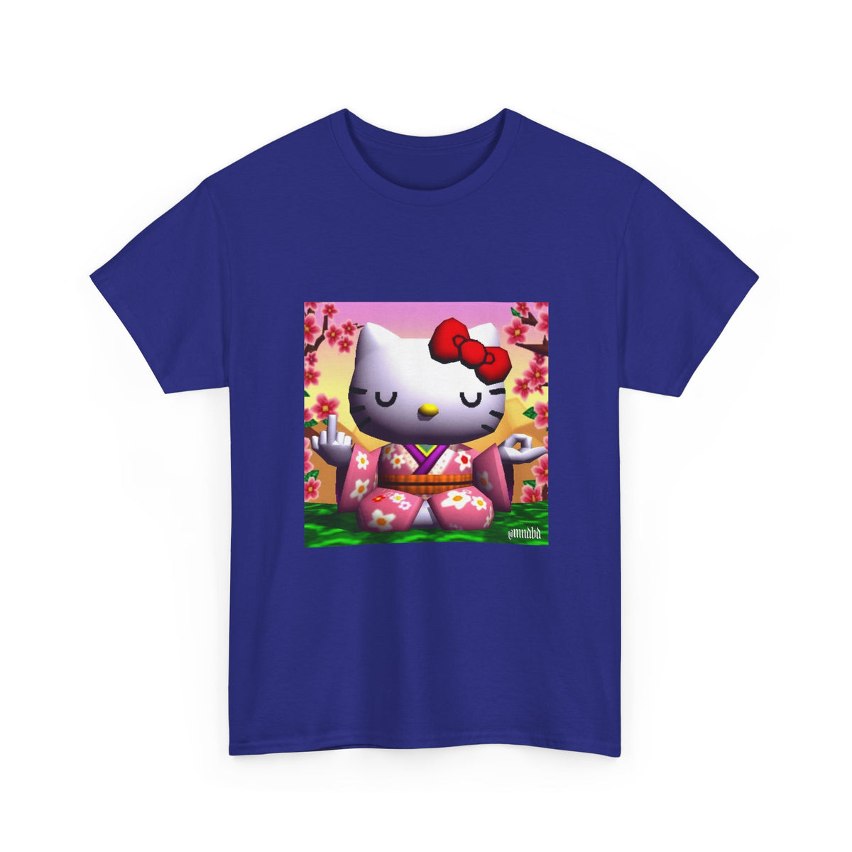 Kitty Meditating and Flipping Bird Tee
