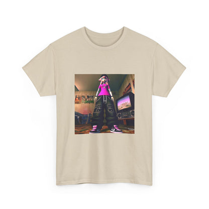 Pink-Haired Anime Girl Standing In Y2K Room