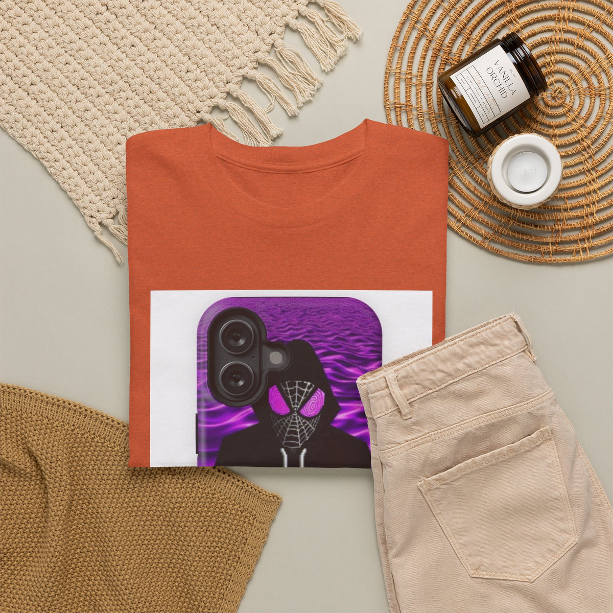 Pixelated Web-Slinger Holding Purple Drink Tee