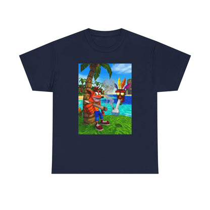 Crash Bandicoot Smoking With Aku Aku Tee
