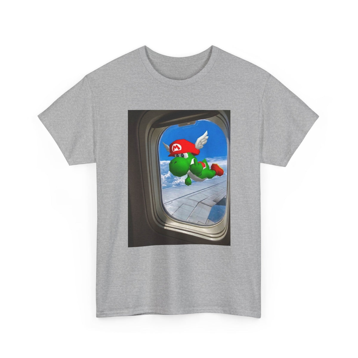 Yoshi Giving The Finger Airplane View Tee
