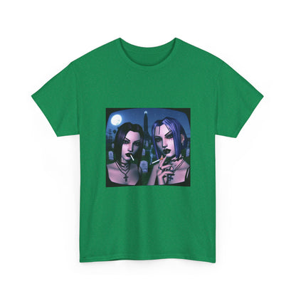 Gothic Gals Smoking In Cemetery Tee