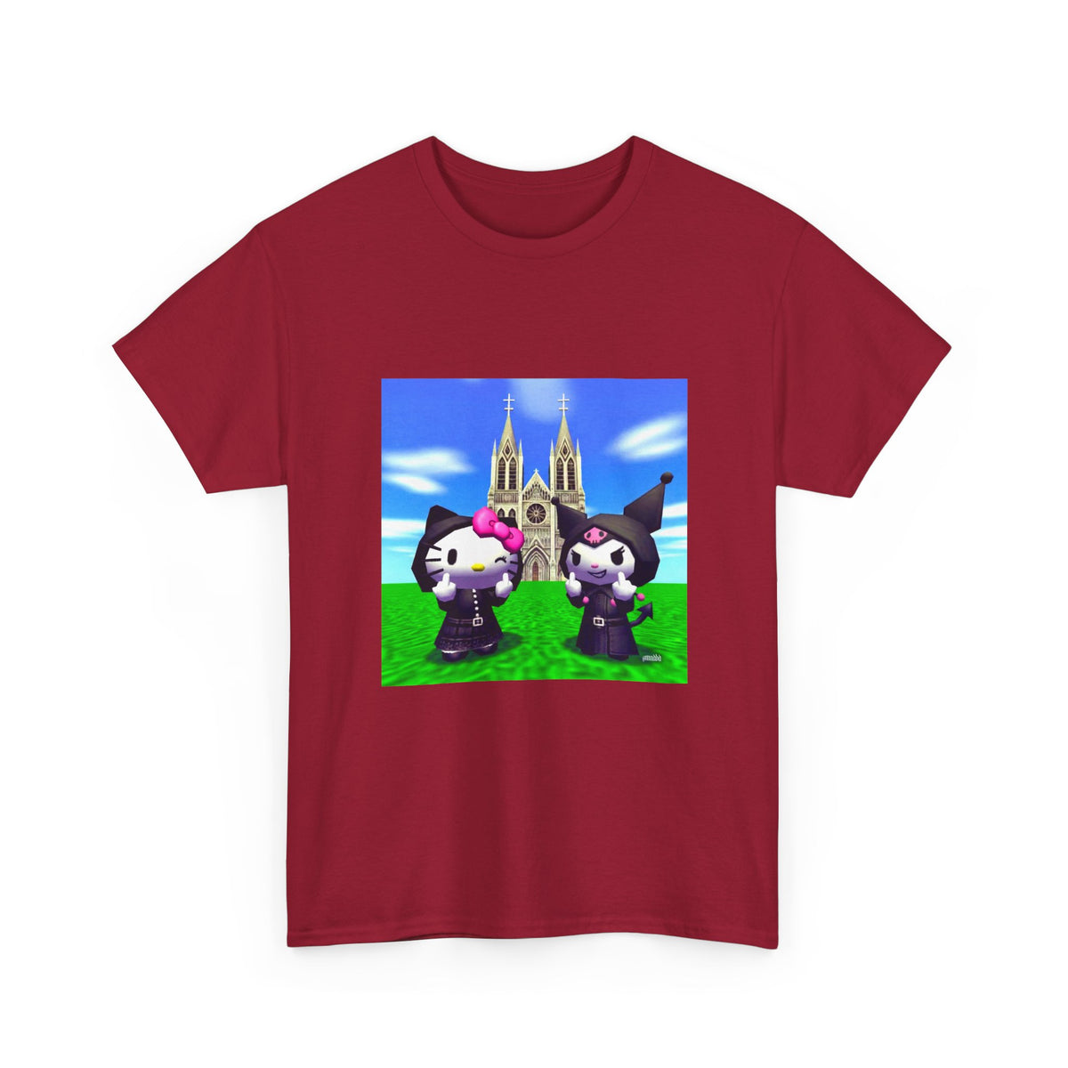 Goth Hello Kitty Kuromi Flipping Off Church