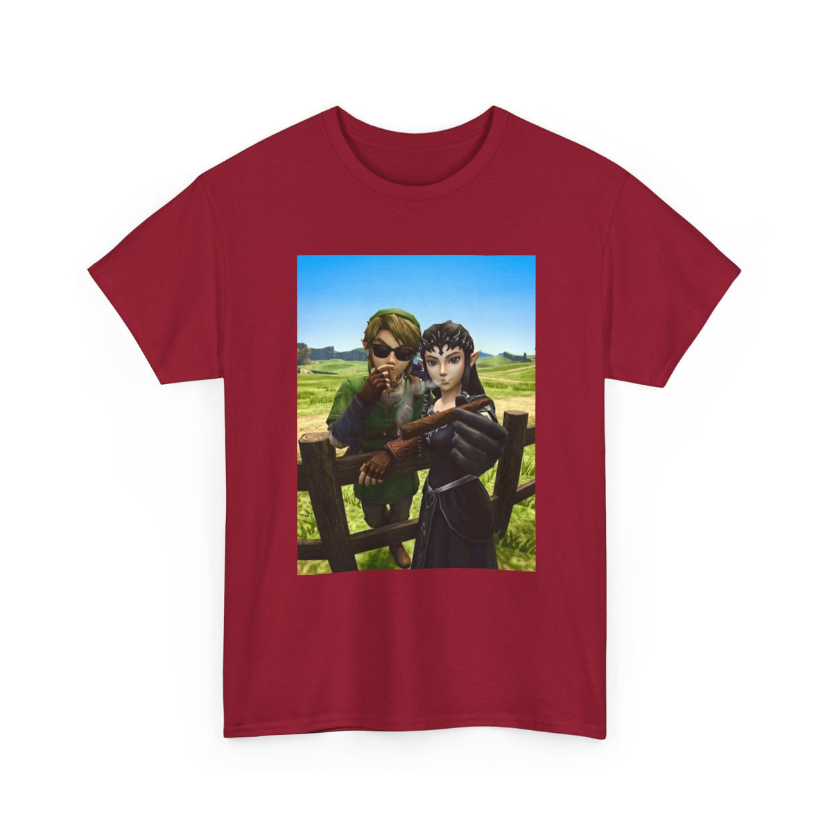 Link And Zelda Smoking Cigars Tee