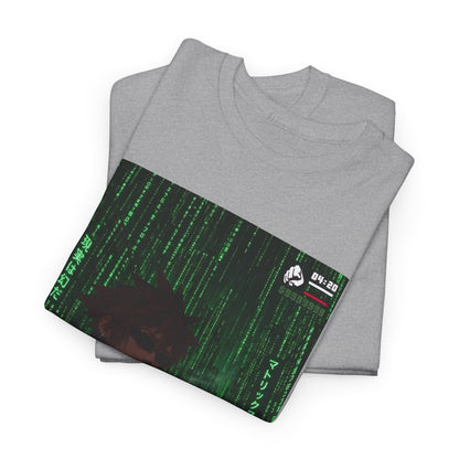 Anime Character Smoking Cigar In Matrix Tee