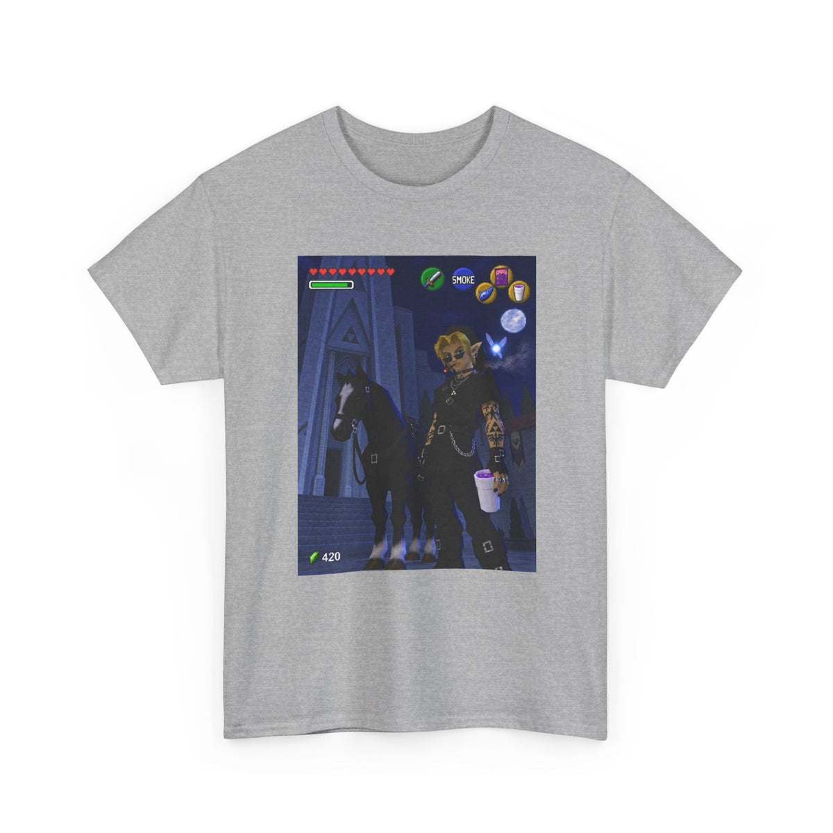 Goth Link Smoking With Epona Tee