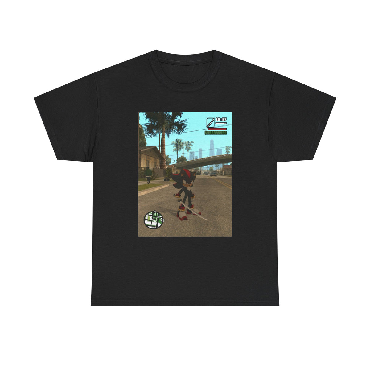 Shadow The Hedgehog Katana Wielding in Grove Street Tee