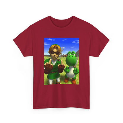 Link And Yoshi Flipping Off The World Tee