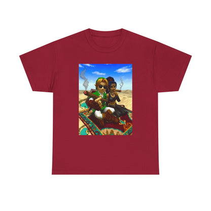 Link And Nabooru Flying On Magic Carpet