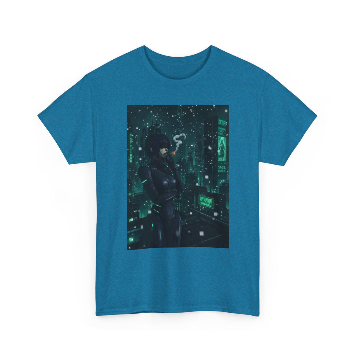 Cyberpunk Smoker In Neo-Tokyo Tee