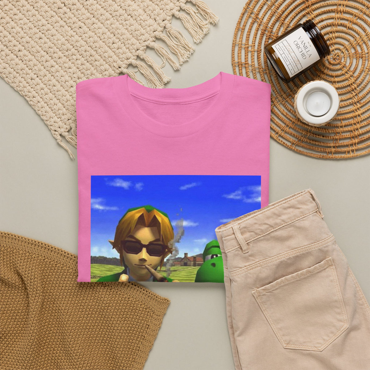 Link And Yoshi Flipping Off The World Tee