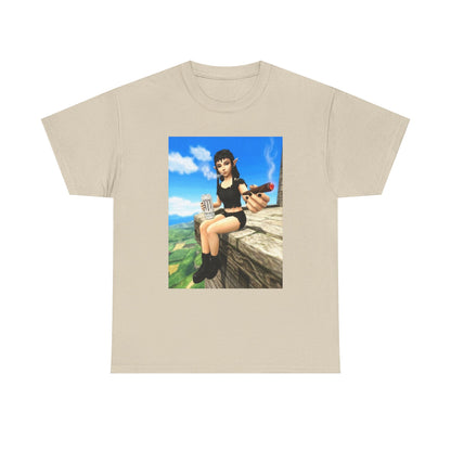 Elf Girl Smoking Cigar On Mountain Tee