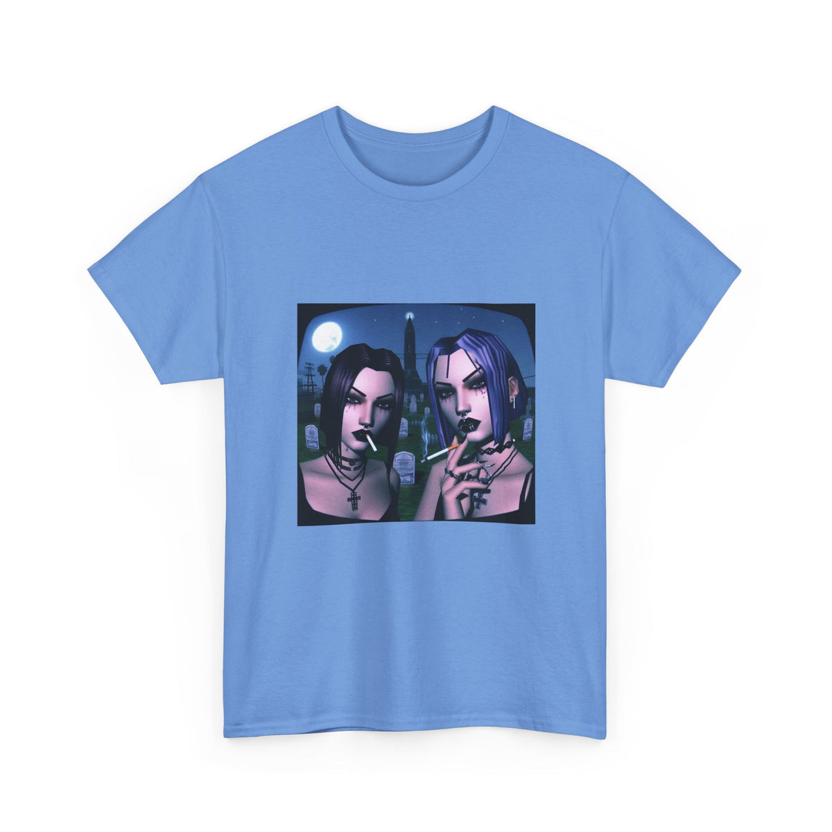 Gothic Gals Smoking In Cemetery Tee