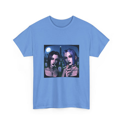 Gothic Gals Smoking In Cemetery Tee