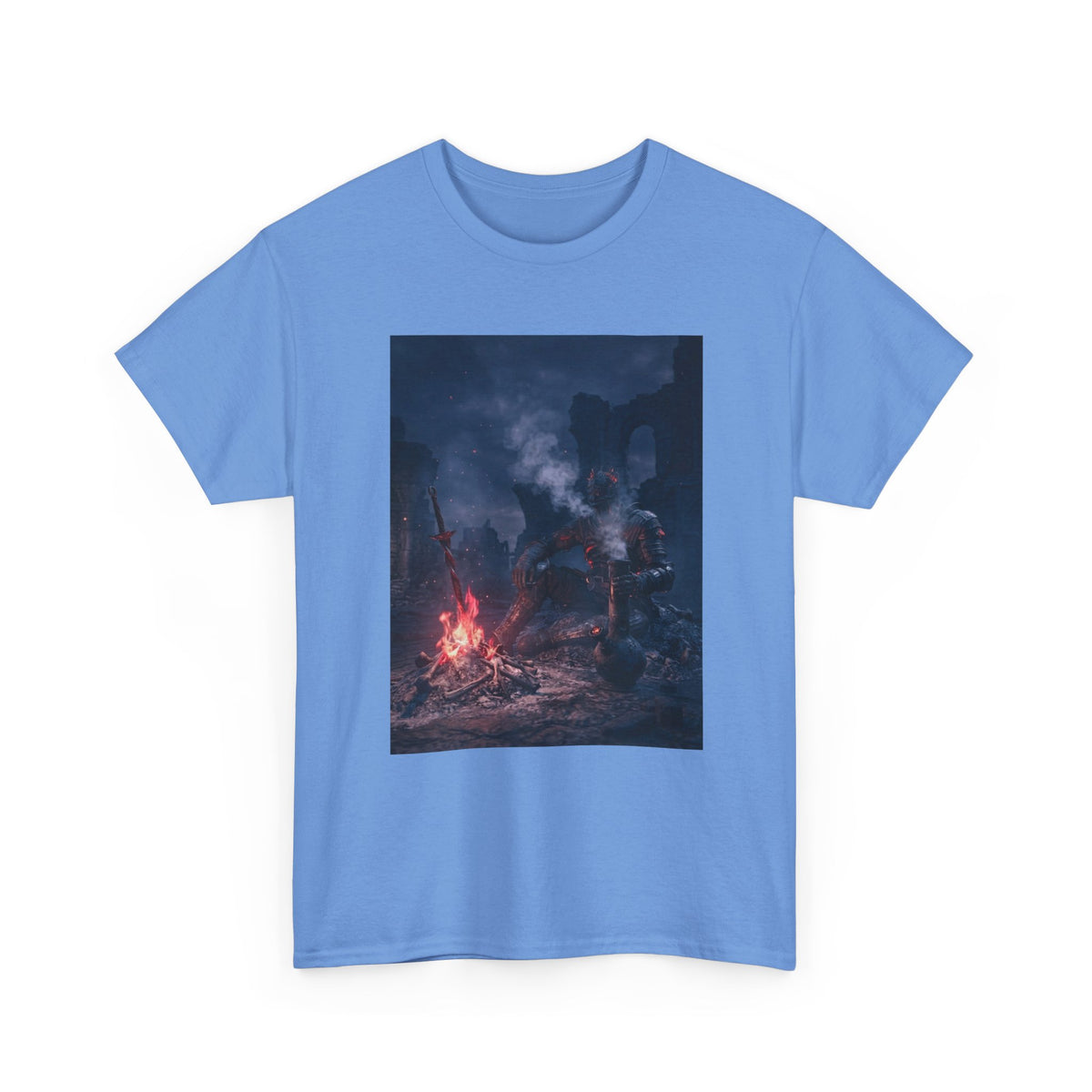 Ashen One Rests By Bonfire With Bong