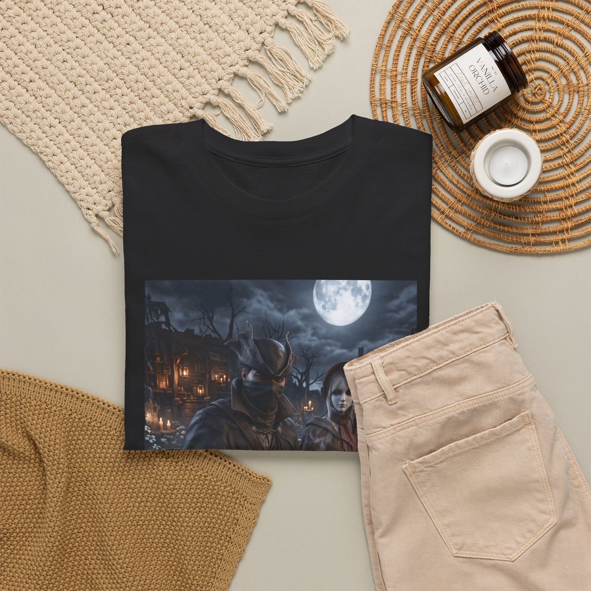 Hunters Smoking Under Moonlight