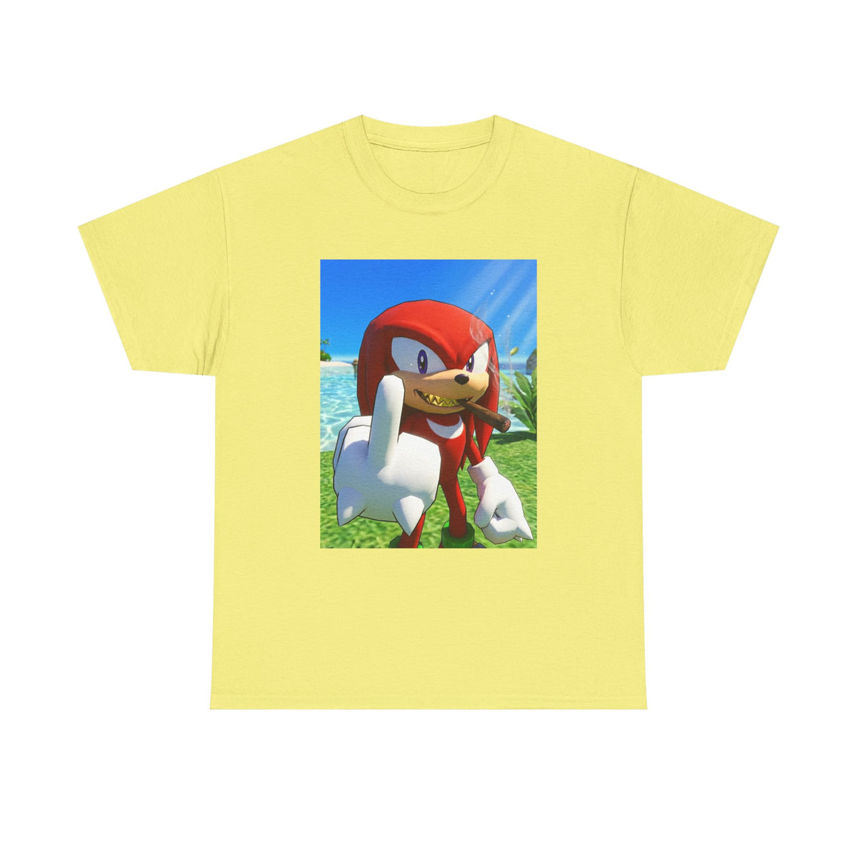 Knuckles Smoking Cigar On Tropical Beach
